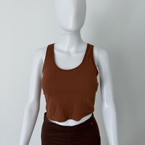 CALIA by Carrie Underwood Brown Crop Top Sports Bra